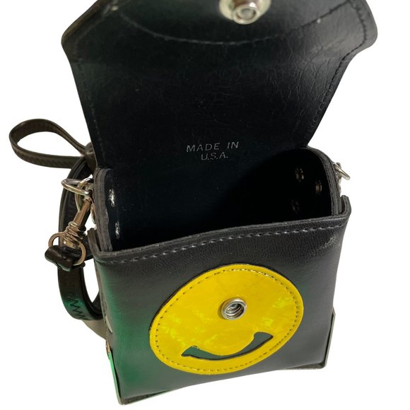 90s vintage smiley happy face trunk mini Box Purse w shoulder / crossbody strap - Picture 3 of 4